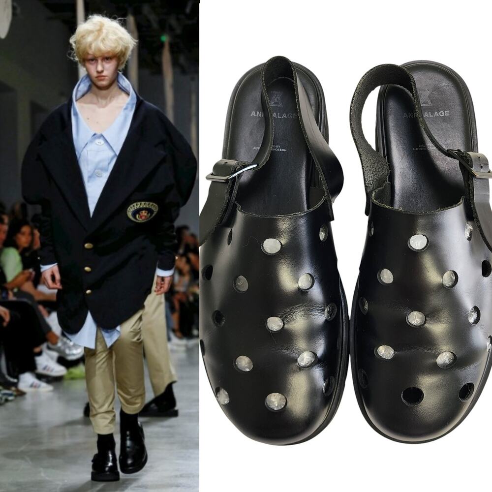 ANREALAGE S/S 20 Loafers Size US 10 Black Palais de Tokyo Paris Fashion Week